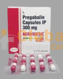 Nervigesic 300mg (Pregabalin) capsules pack for anxiety, fibromyalgia & nerve pain