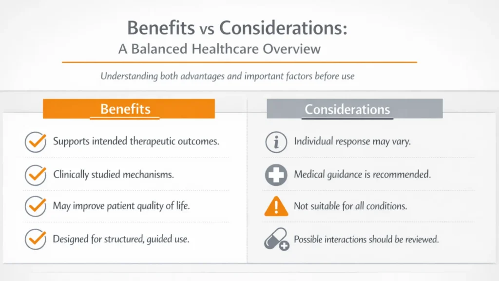 How to Buy Modafinil Online in the UK Safely – balanced infographic showing benefits and considerations for informed healthcare decisions