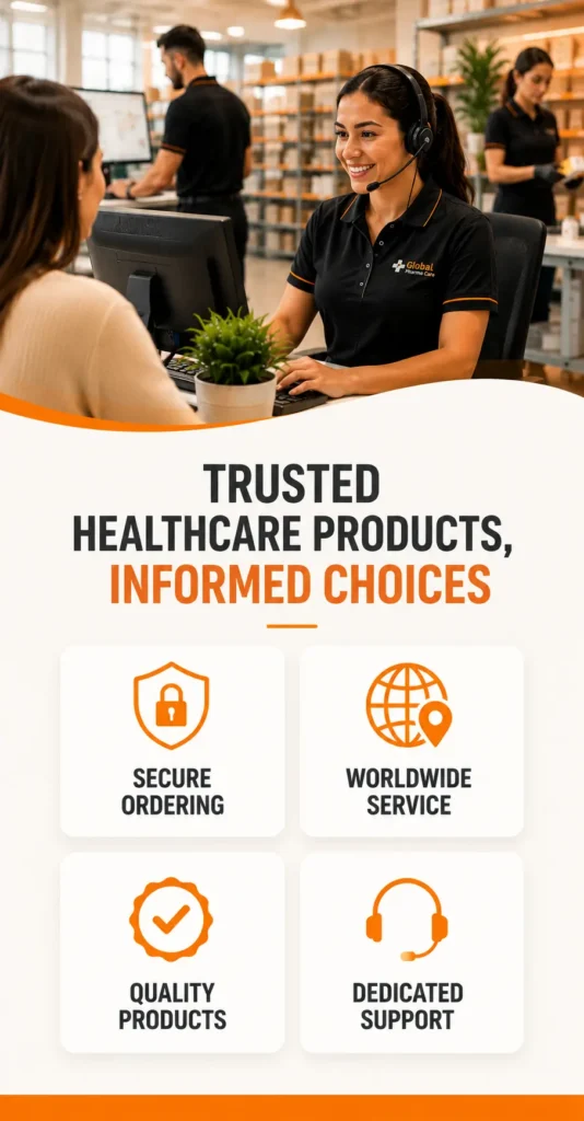 Trusted healthcare products with secure ordering, worldwide service, and dedicated customer support